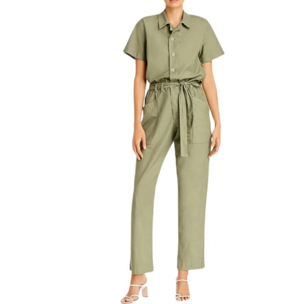 Aqua Utility Boilersuit Jumpsuit In Olive, Size S Gem